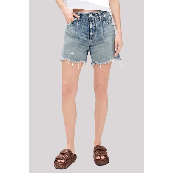 NEW MOUSSY ludlow no belt shorts in blue - Picture 1 of 5